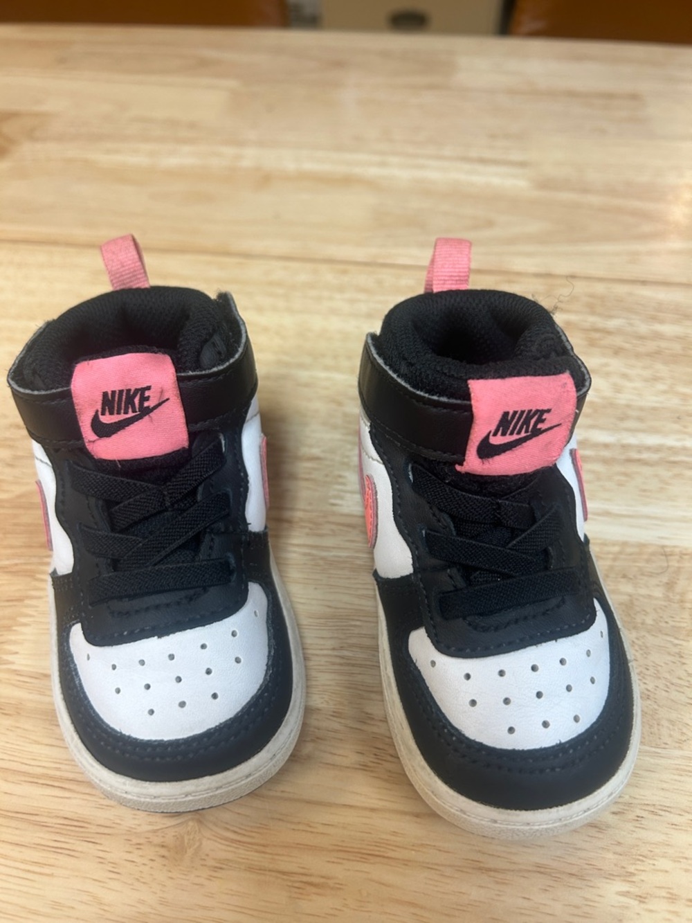 Nike Kids High-Top Sneakers - Black, White & Pink Accent - Picture 3 of 9